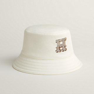 Harper H Electrique bucket hat - White | Hermès Canada